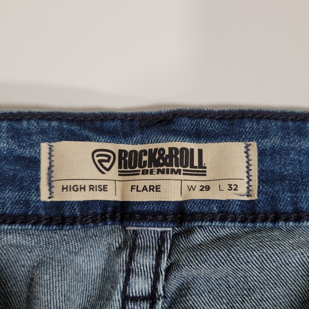Rock & Roll Jeans Women 29 x 32 High Rise Flare Denim Jeans NWT - Picture 3 of 7